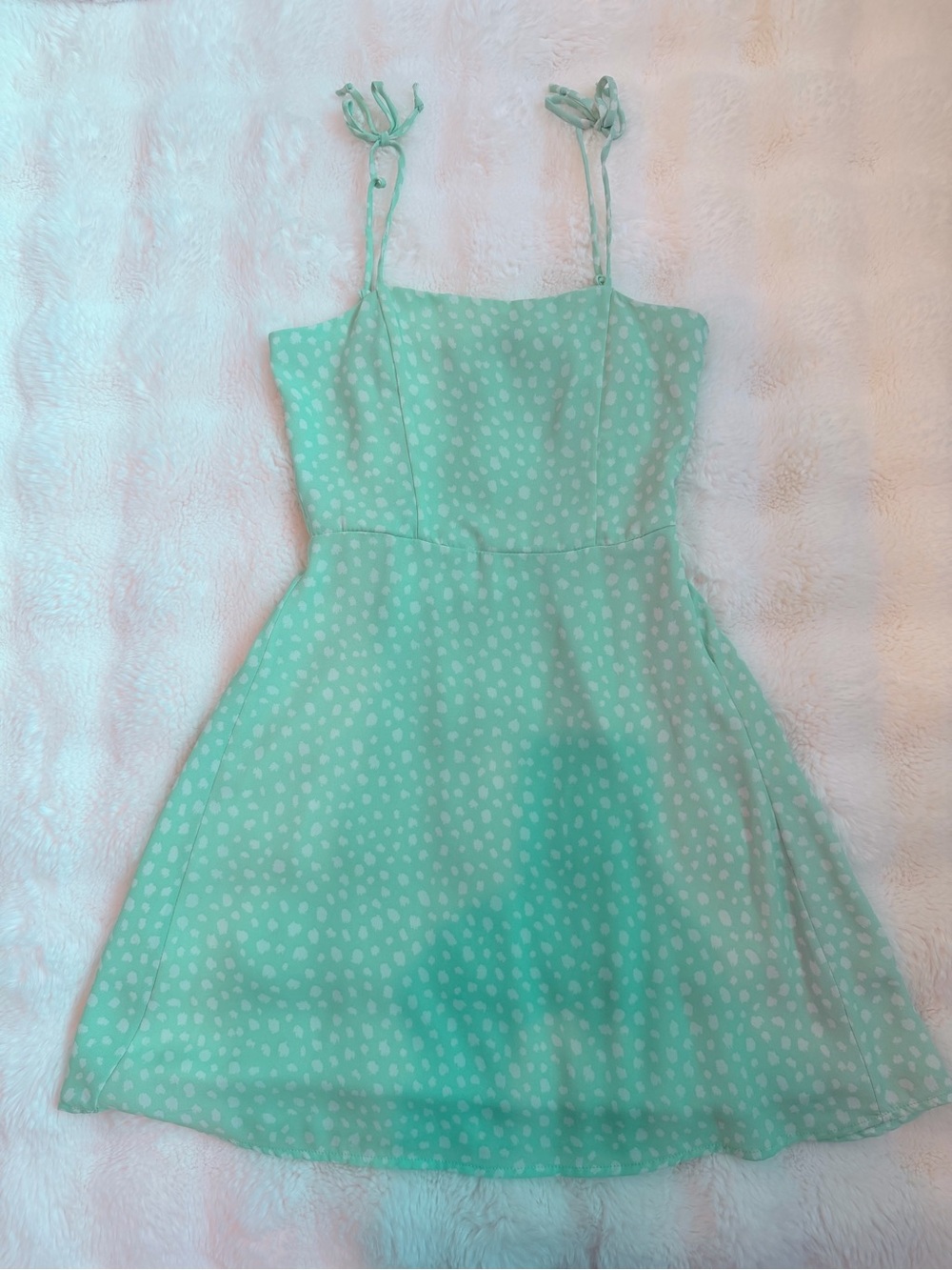 GB girls Mint Green Polka Dot Tie-Shoulder Sundress
